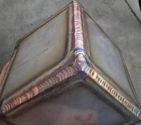 Precision TIG welded corner joint completed by Rogue Metalworking in Pioneer, California